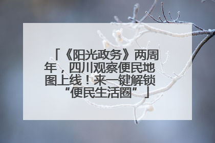 《阳光政务》两周年，四川观察便民地图上线！来一键解锁“便民生活圈”