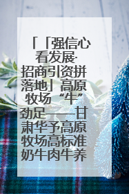 「强信心 看发展·招商引资拼落地」高原牧场“牛”劲足——甘肃华予高原牧场高标准奶牛肉牛养殖项目一线见闻