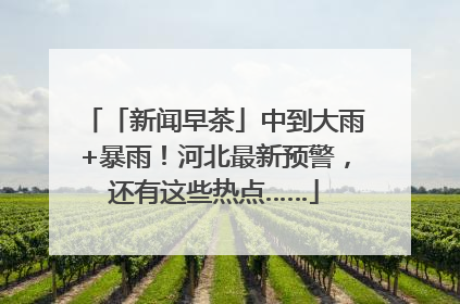 「新闻早茶」中到大雨+暴雨！河北最新预警，还有这些热点……