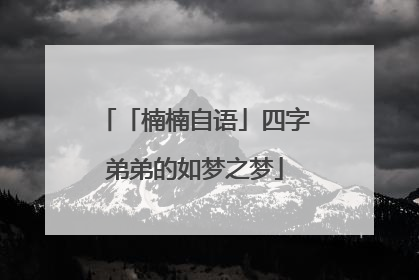 「楠楠自语」四字弟弟的如梦之梦