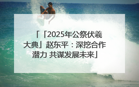 「2025年公祭伏羲大典」赵东平：深挖合作潜力 共谋发展未来