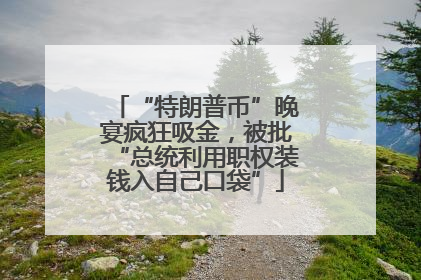 “特朗普币”晚宴疯狂吸金，被批“总统利用职权装钱入自己口袋”