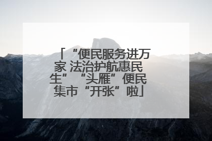 “便民服务进万家 法治护航惠民生”“头雁”便民集市“开张”啦
