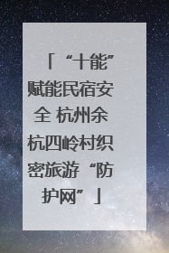 “十能”赋能民宿安全 杭州余杭四岭村织密旅游“防护网”