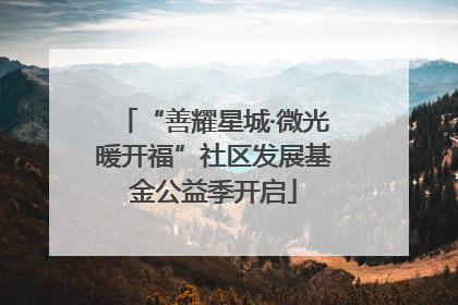 “善耀星城·微光暖开福”社区发展基金公益季开启