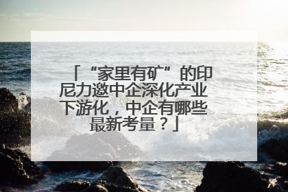 “家里有矿”的印尼力邀中企深化产业下游化，中企有哪些最新考量？