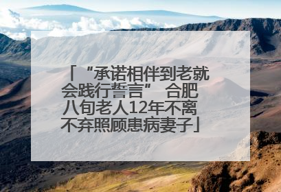 “承诺相伴到老就会践行誓言” 合肥八旬老人12年不离不弃照顾患病妻子
