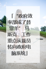 “政府效率部成了替罪羊” 马斯克：工作重点从裁员转向政府电脑系统