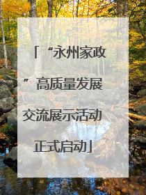 “永州家政”高质量发展交流展示活动正式启动