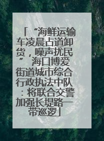 “海鲜运输车凌晨占道卸货，噪声扰民” 海口博爱街道城市综合行政执法中队：将联合交警加强长堤路一带巡逻