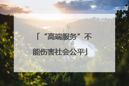 “高端服务”不能伤害社会公平