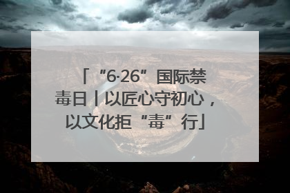 “6·26”国际禁毒日丨以匠心守初心，以文化拒“毒”行