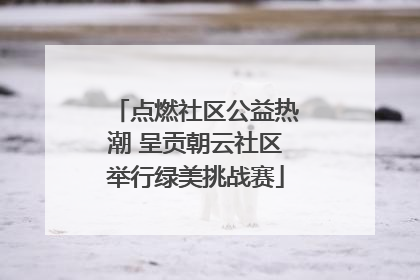 点燃社区公益热潮 呈贡朝云社区举行绿美挑战赛