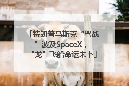 特朗普马斯克“骂战”波及SpaceX，“龙”飞船命运未卜