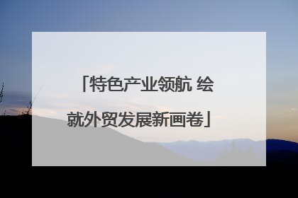 特色产业领航 绘就外贸发展新画卷