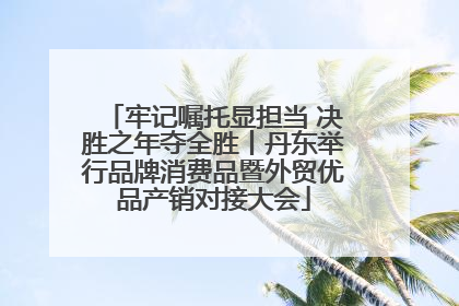 牢记嘱托显担当 决胜之年夺全胜丨丹东举行品牌消费品暨外贸优品产销对接大会