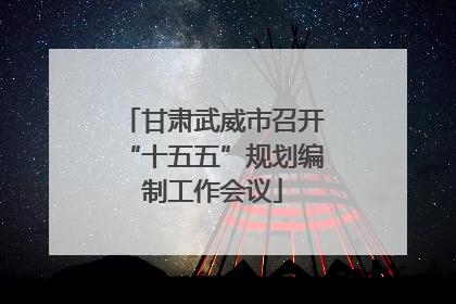 甘肃武威市召开“十五五”规划编制工作会议