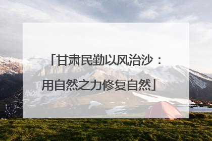 甘肃民勤以风治沙：用自然之力修复自然