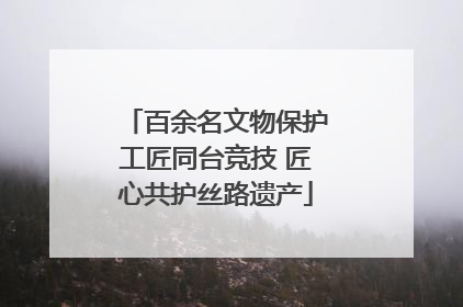 百余名文物保护工匠同台竞技 匠心共护丝路遗产