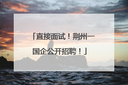 直接面试！荆州一国企公开招聘！