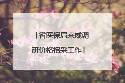 省医保局来威调研价格招采工作