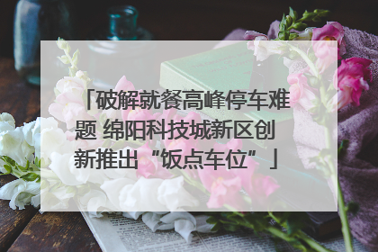 破解就餐高峰停车难题 绵阳科技城新区创新推出“饭点车位”