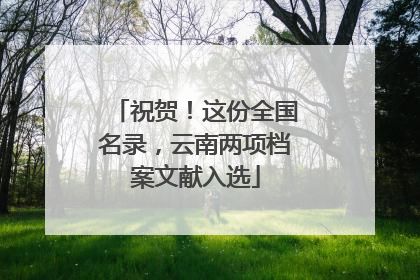 祝贺！这份全国名录，云南两项档案文献入选