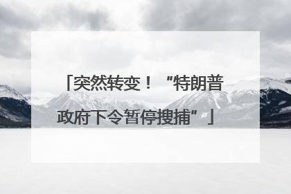 突然转变！“特朗普政府下令暂停搜捕”