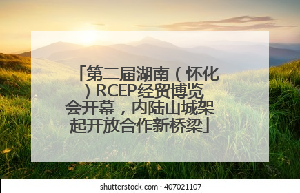 第二届湖南（怀化）RCEP经贸博览会开幕，内陆山城架起开放合作新桥梁