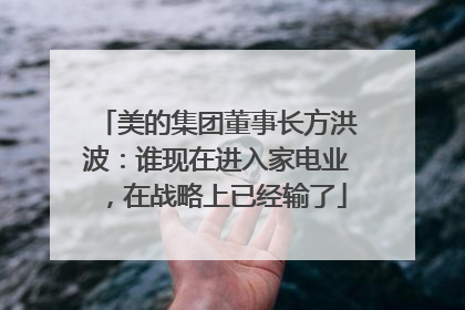 美的集团董事长方洪波：谁现在进入家电业，在战略上已经输了