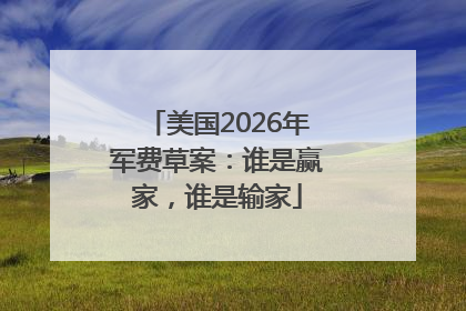 美国2026年军费草案：谁是赢家，谁是输家