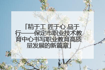 精于工 匠于心 品于行——保定市职业技术教育中心书写职业教育高质量发展的新篇章