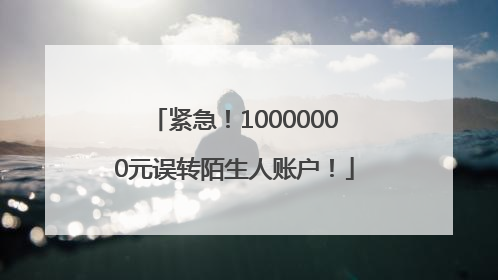 紧急！10000000元误转陌生人账户！