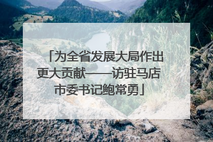 为全省发展大局作出更大贡献——访驻马店市委书记鲍常勇