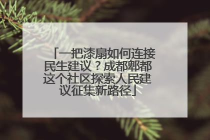一把漆扇如何连接民生建议？成都郫都这个社区探索人民建议征集新路径