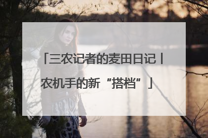 三农记者的麦田日记丨农机手的新“搭档”