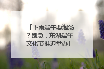 下雨端午要泡汤？别急，东湖端午文化节推迟举办