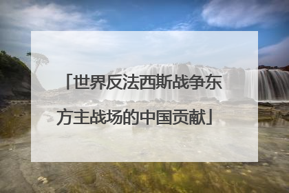 世界反法西斯战争东方主战场的中国贡献