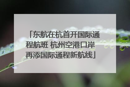 东航在杭首开国际通程航班 杭州空港口岸再添国际通程新航线