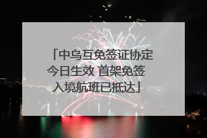 中乌互免签证协定今日生效 首架免签入境航班已抵达