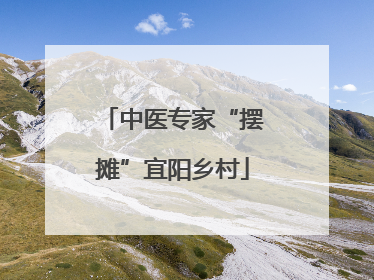 中医专家“摆摊”宜阳乡村