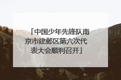 中国少年先锋队南京市建邺区第六次代表大会顺利召开