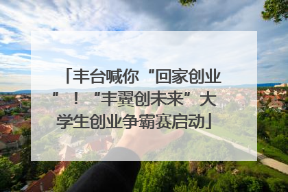 丰台喊你“回家创业”！“丰翼创未来”大学生创业争霸赛启动