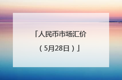 人民币市场汇价（5月28日）