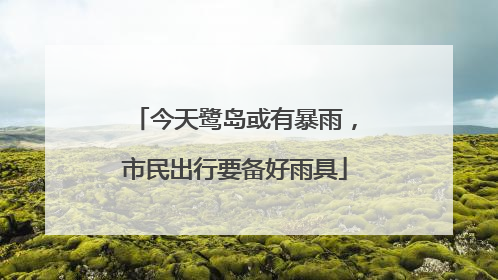 今天鹭岛或有暴雨，市民出行要备好雨具