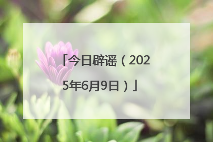 今日辟谣（2025年6月9日）