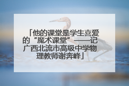 他的课堂是学生喜爱的“魔术课堂”——记广西北流市高级中学物理教师谢奔峰