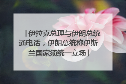 伊拉克总理与伊朗总统通电话，伊朗总统称伊斯兰国家须统一立场