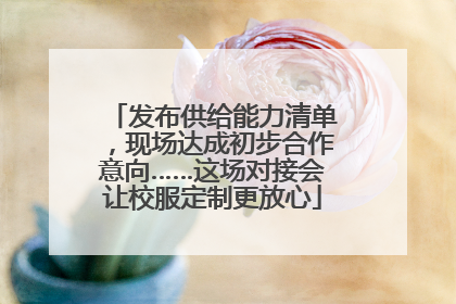 发布供给能力清单，现场达成初步合作意向……这场对接会让校服定制更放心