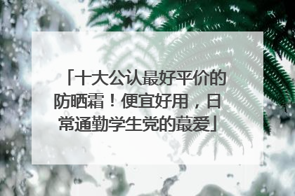 十大公认最好平价的防晒霜！便宜好用，日常通勤学生党的蕞爱